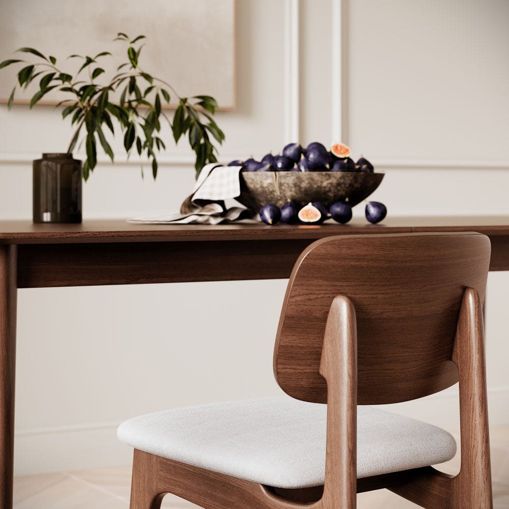 MURRAY DINING CHAIR PAIR- WALNUT STAIN
