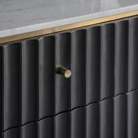 Flute Marble Sideboard - Black
