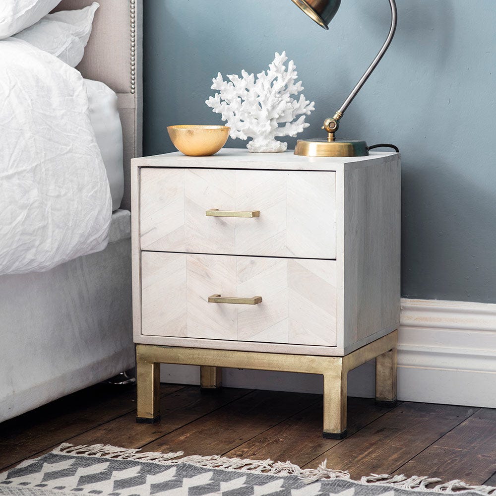 Chevron Bedside Drawers 