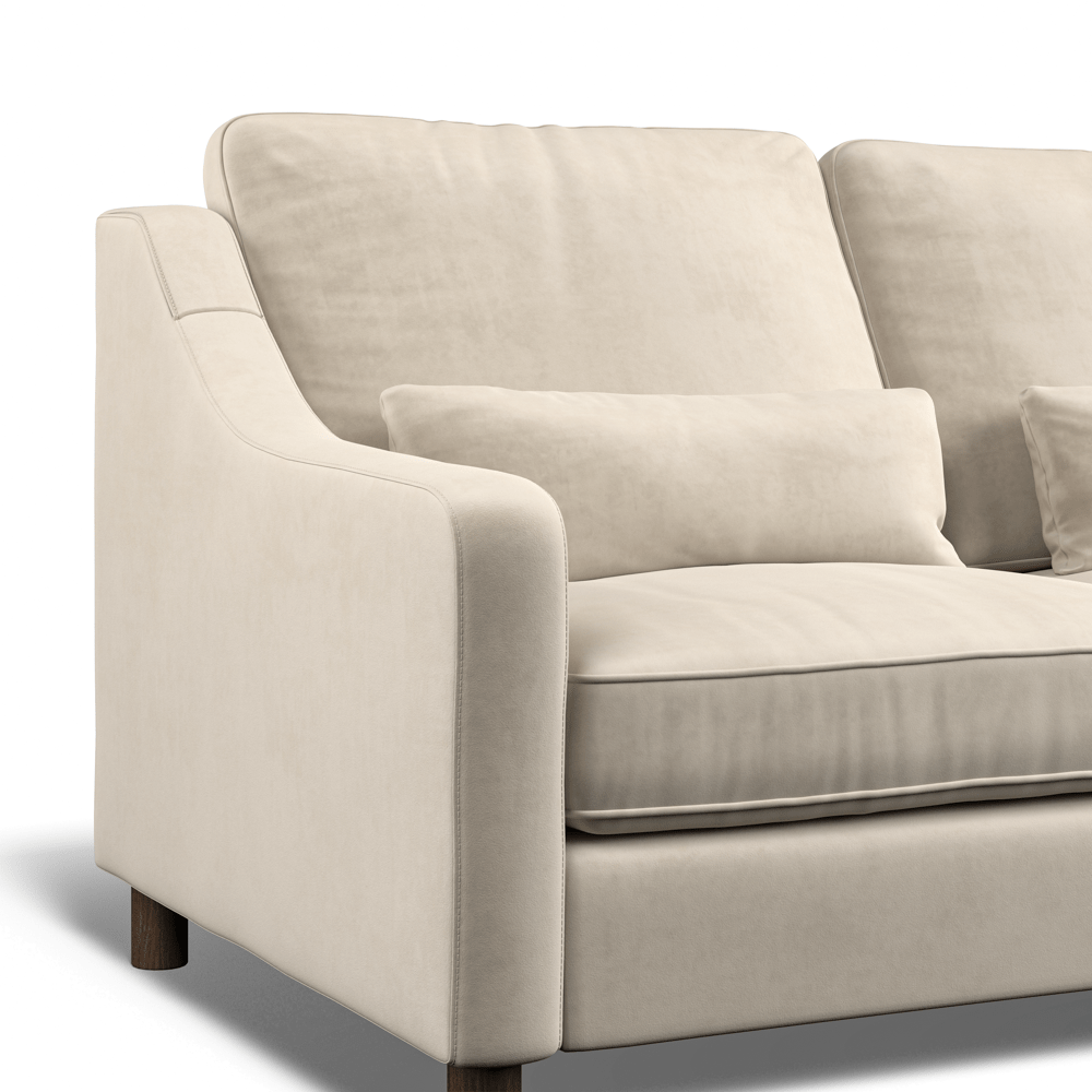 Hampton 3-Seat Sofa In Bone Easy Care Velvet
