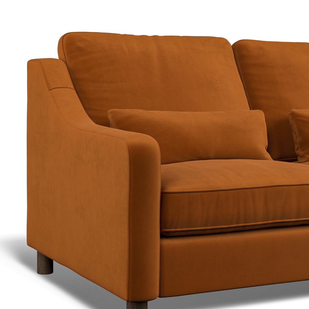 Hampton 3-Seat Sofa In Burnt Easy Care Velvet