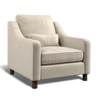 Hampton Armchair In Bone Eco Velvet