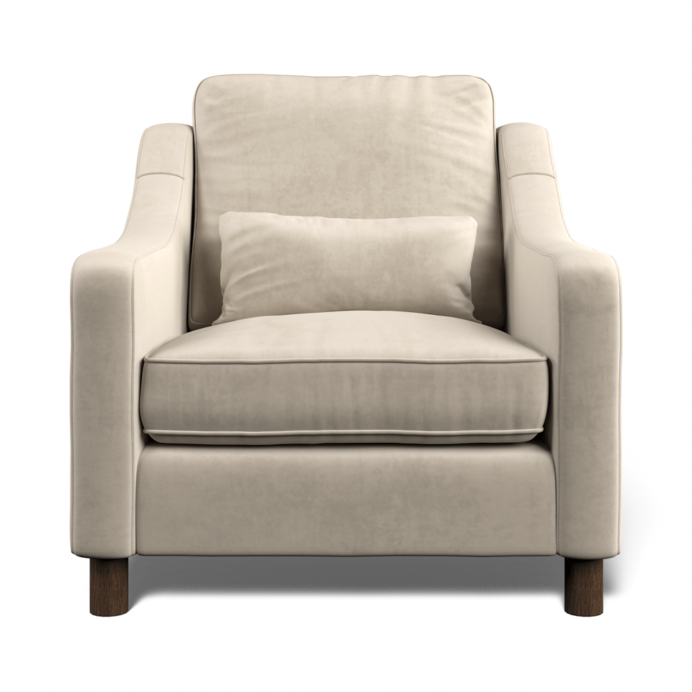 Hampton Armchair In Bone Eco Velvet