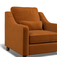 Hampton Armchair In Burnt Easy Velvet