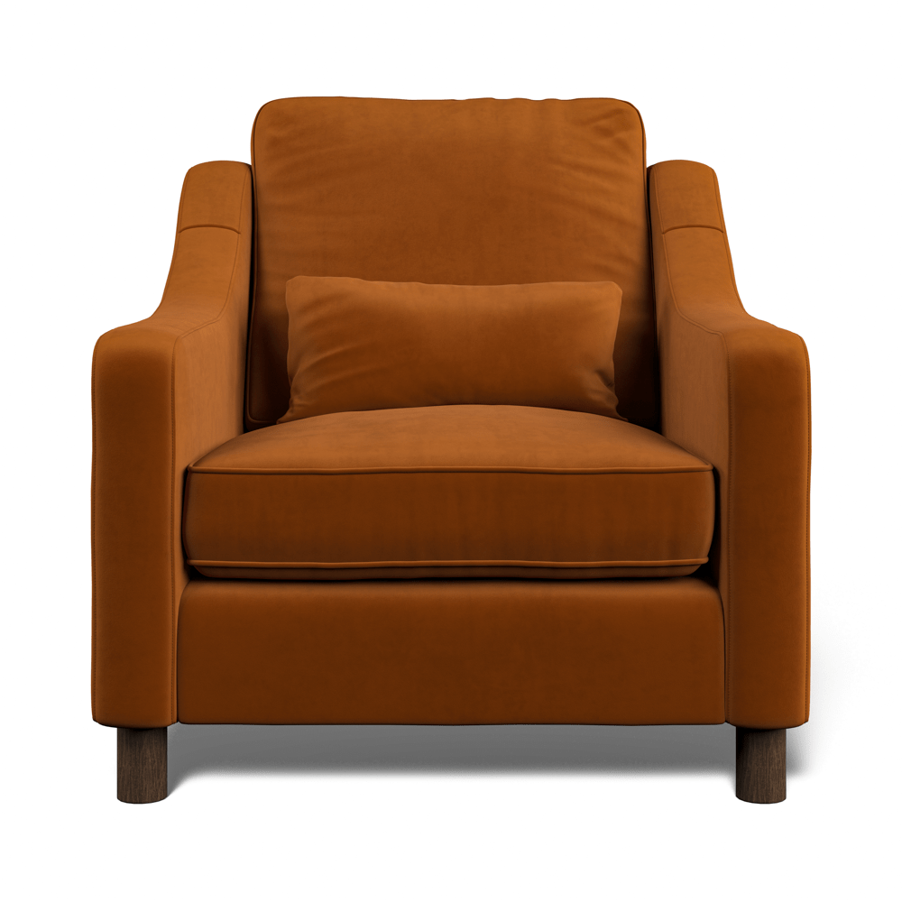 Hampton Armchair In Burnt Easy Velvet