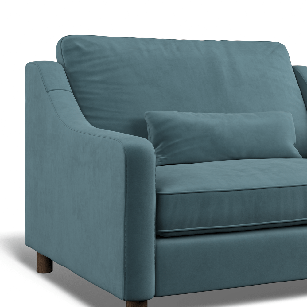 Hampton Loveseat In Airforce Easy Care Velvet