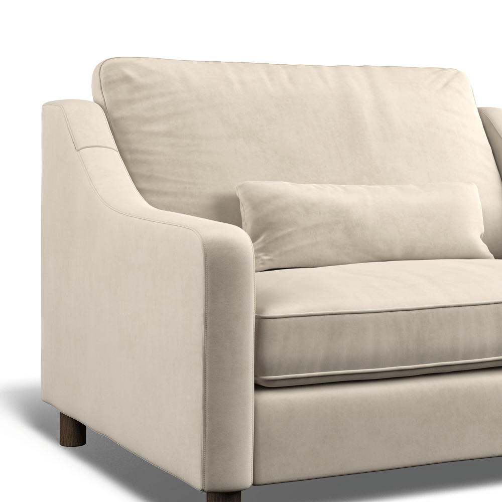 Hampton Loveseat In Bone Easy Care Velvet