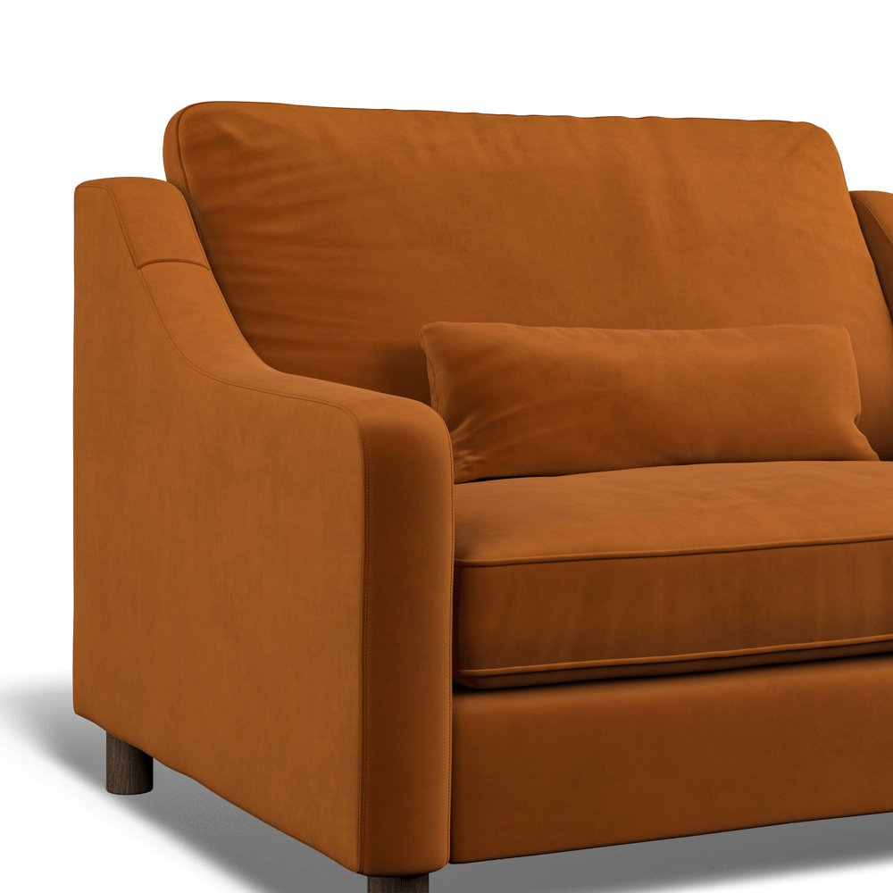 Hampton Loveseat In Burnt Easy Care Velvet
