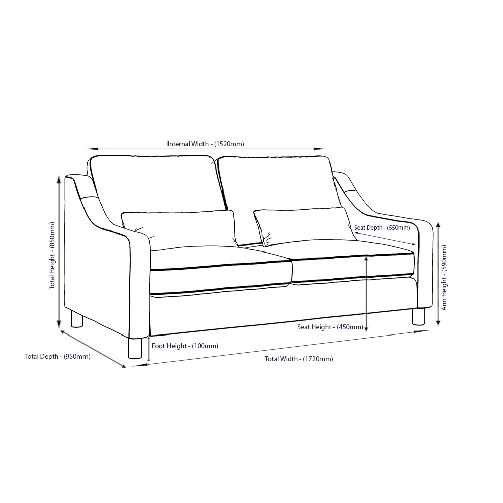 Hampton 3-Seat Sofa In Fern Boucle