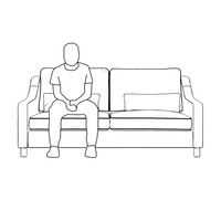 Hampton 4-Seat Sofa In Airforce Easy Care Velvet