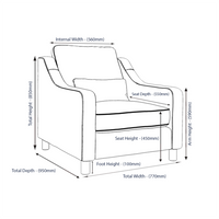 Hampton Armchair In Bone Eco Velvet