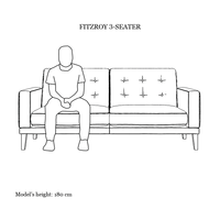 Fitzroy 3-Seat Sofa In Bone Easy Care Velvet