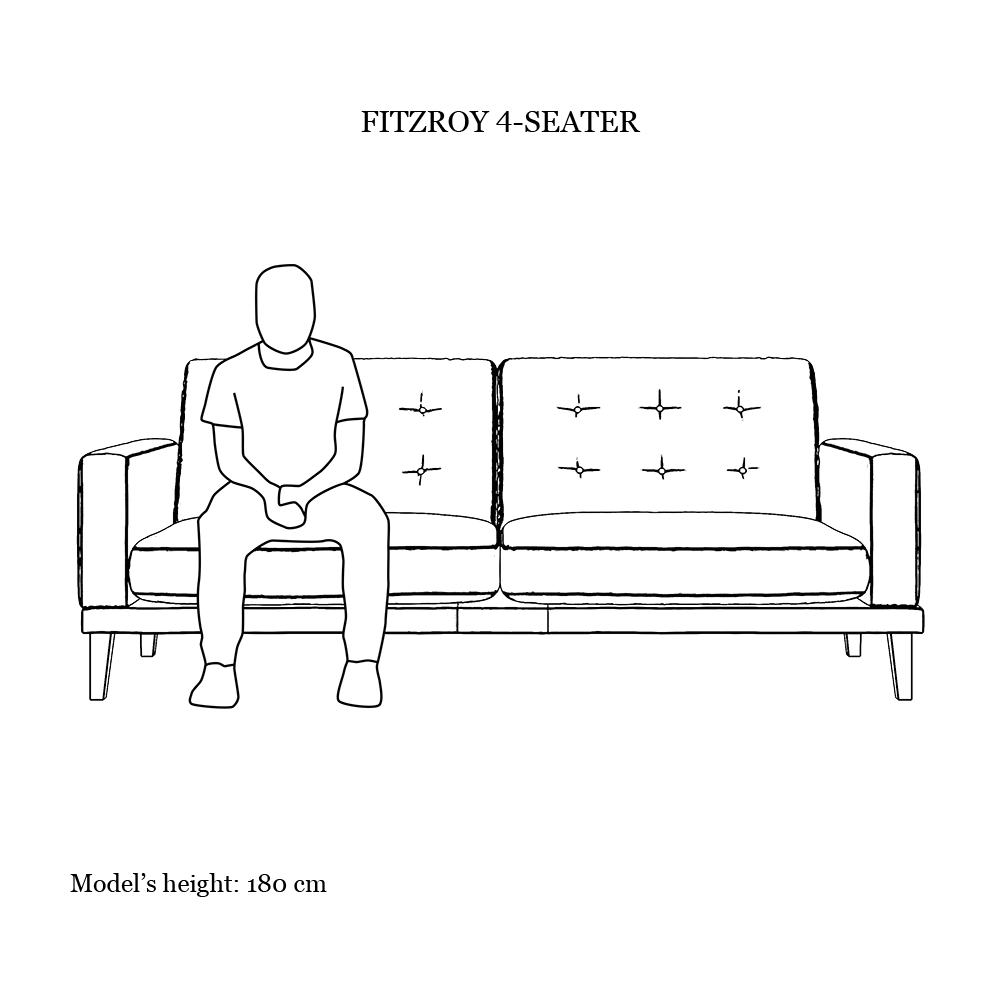 Fitzroy 4-Seat Sofa In Mallard Easy Care Velvet
