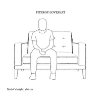 Fitzroy Loveseat In Burnt Easy Care Velvet