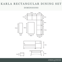 KARLA RATTAN RECTANGULAR LOUNGE DINING SET