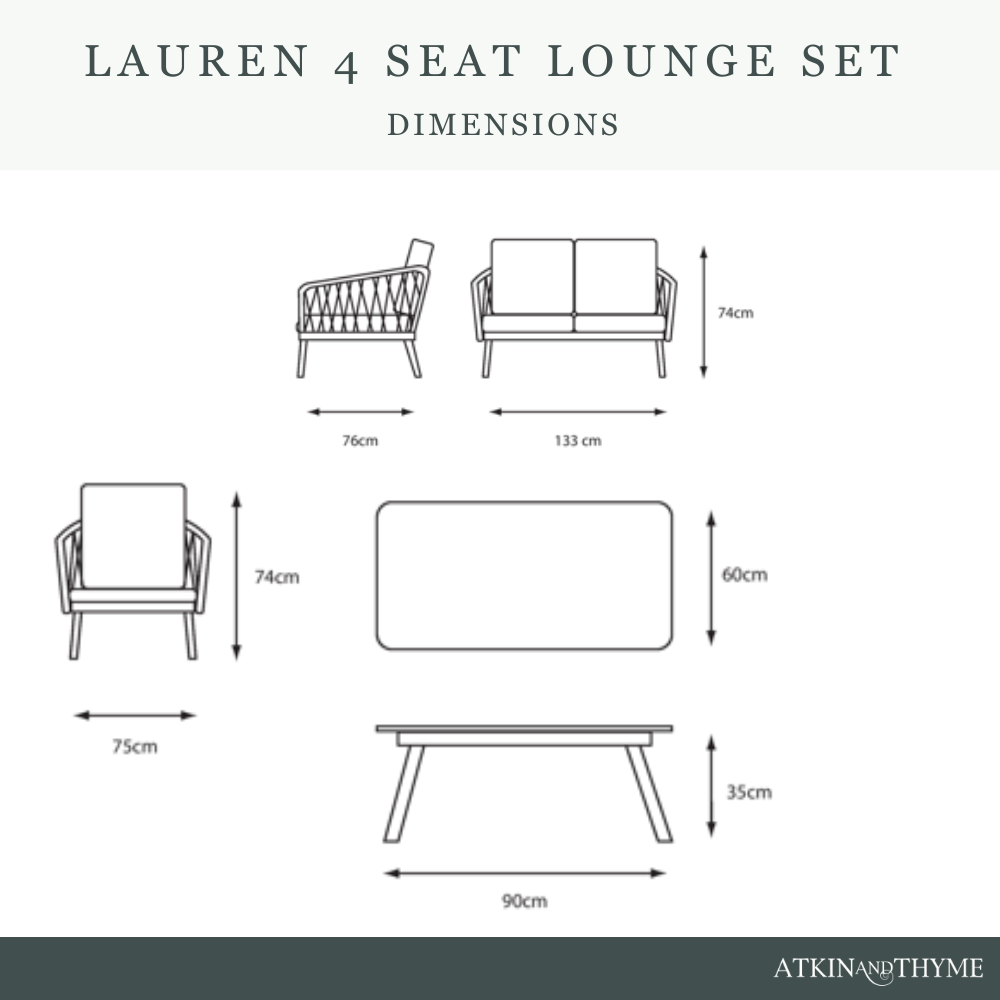 Lauren 4 Seat Lounge Set