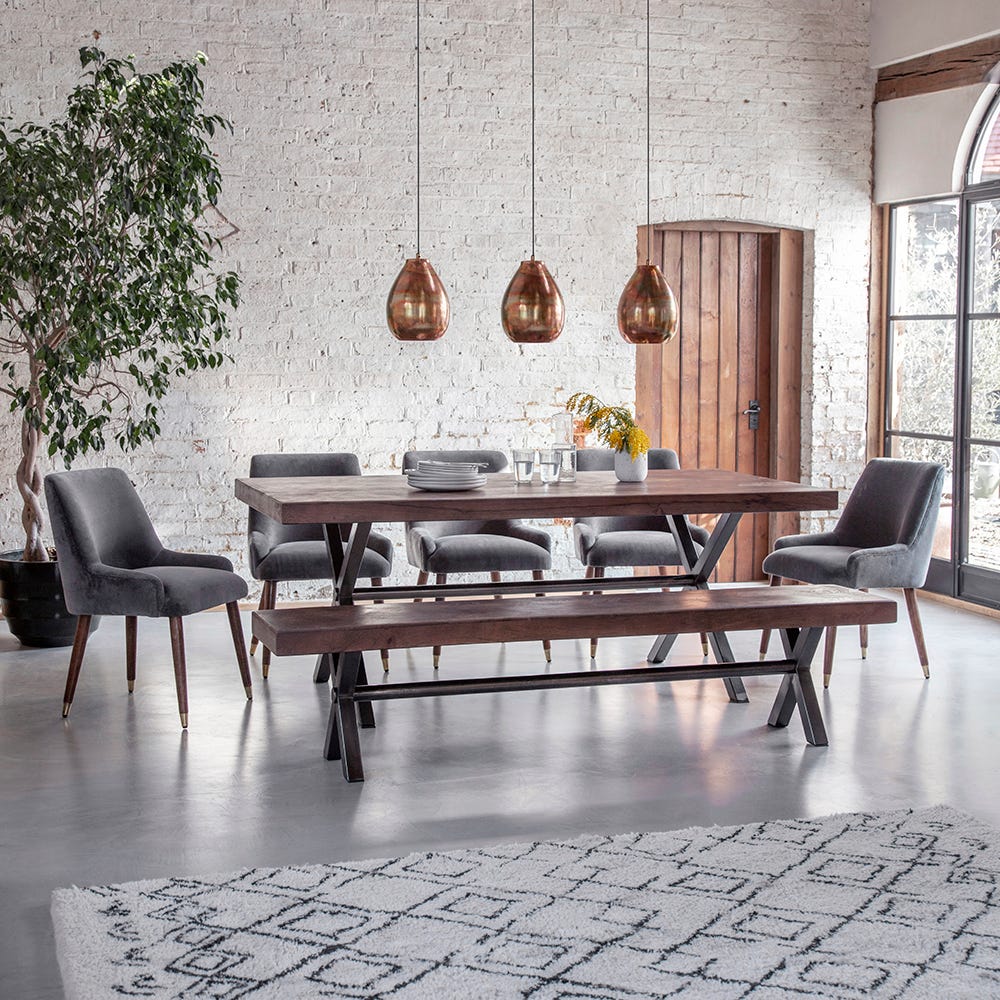 Logan Dining Table - Gun Metal Legs - Large