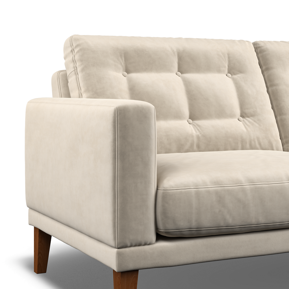Fitzroy 3-Seat Sofa In Bone Easy Care Velvet