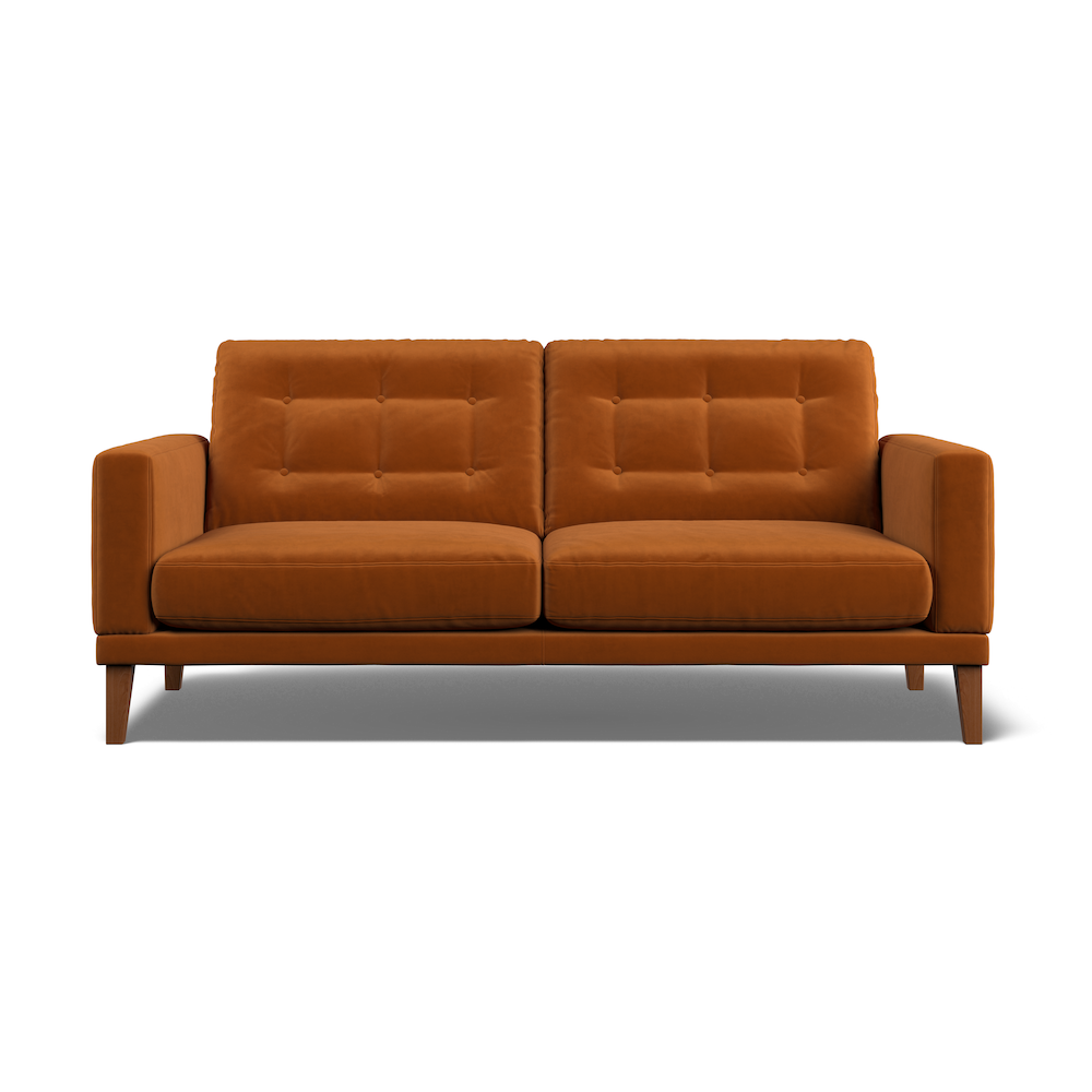 Fitzroy 3-Seat Sofa In Burnt Easy Care Velvet