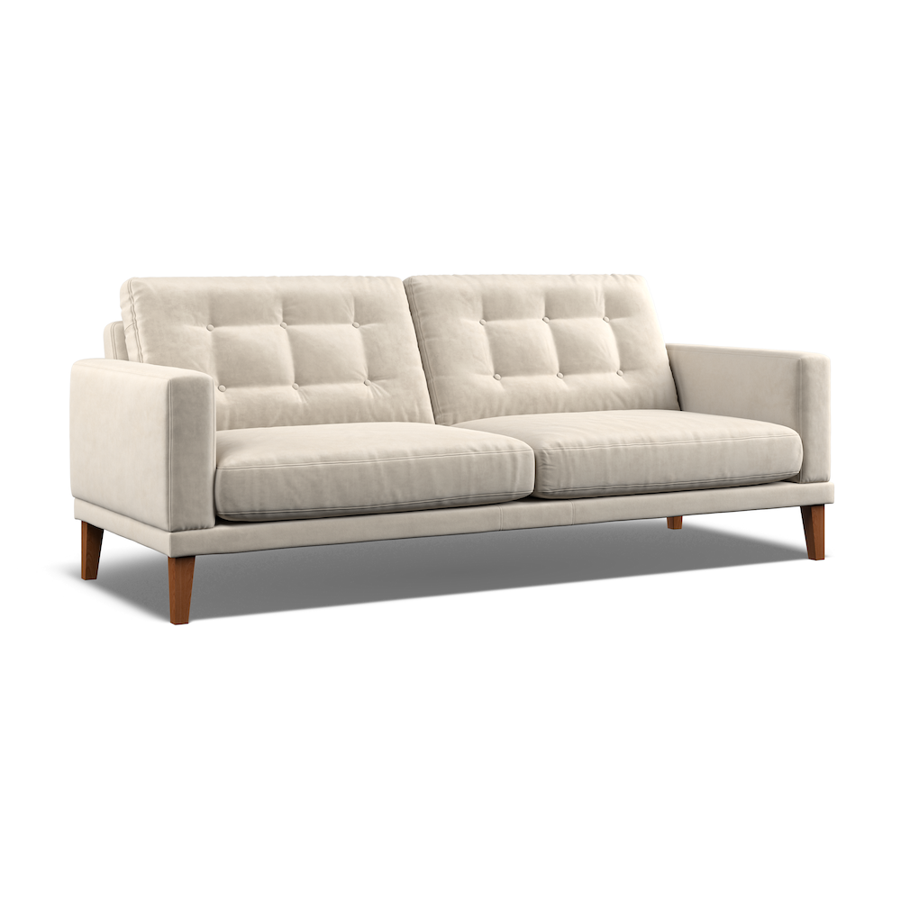 Fitzroy 4-Seat Sofa In Bone Easy Care Velvet