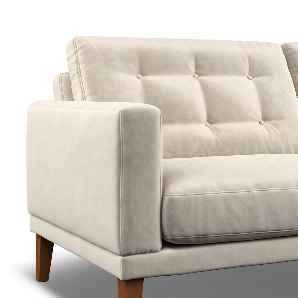 Fitzroy 4-Seat Sofa In Bone Easy Care Velvet