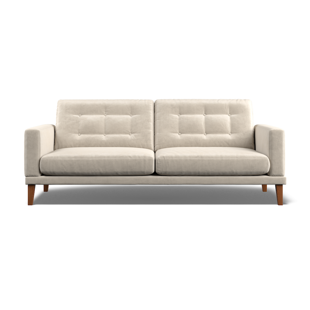 Fitzroy 4-Seat Sofa In Bone Easy Care Velvet