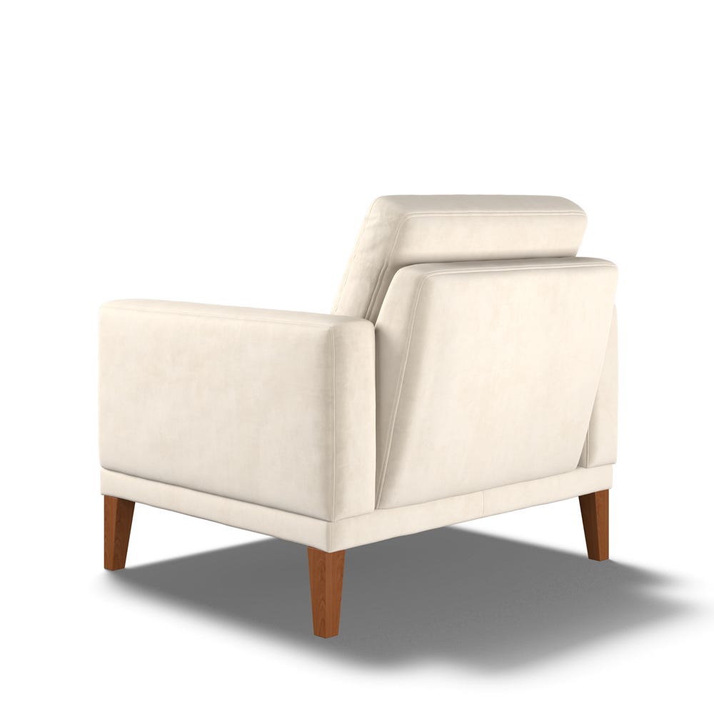 Fitzroy Armchair In Bone Easy Care Velvet