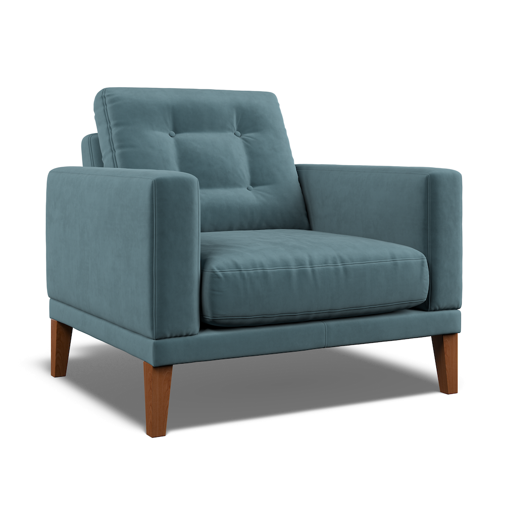 Fitzroy Armchair In Airforce Easy Care Velvet