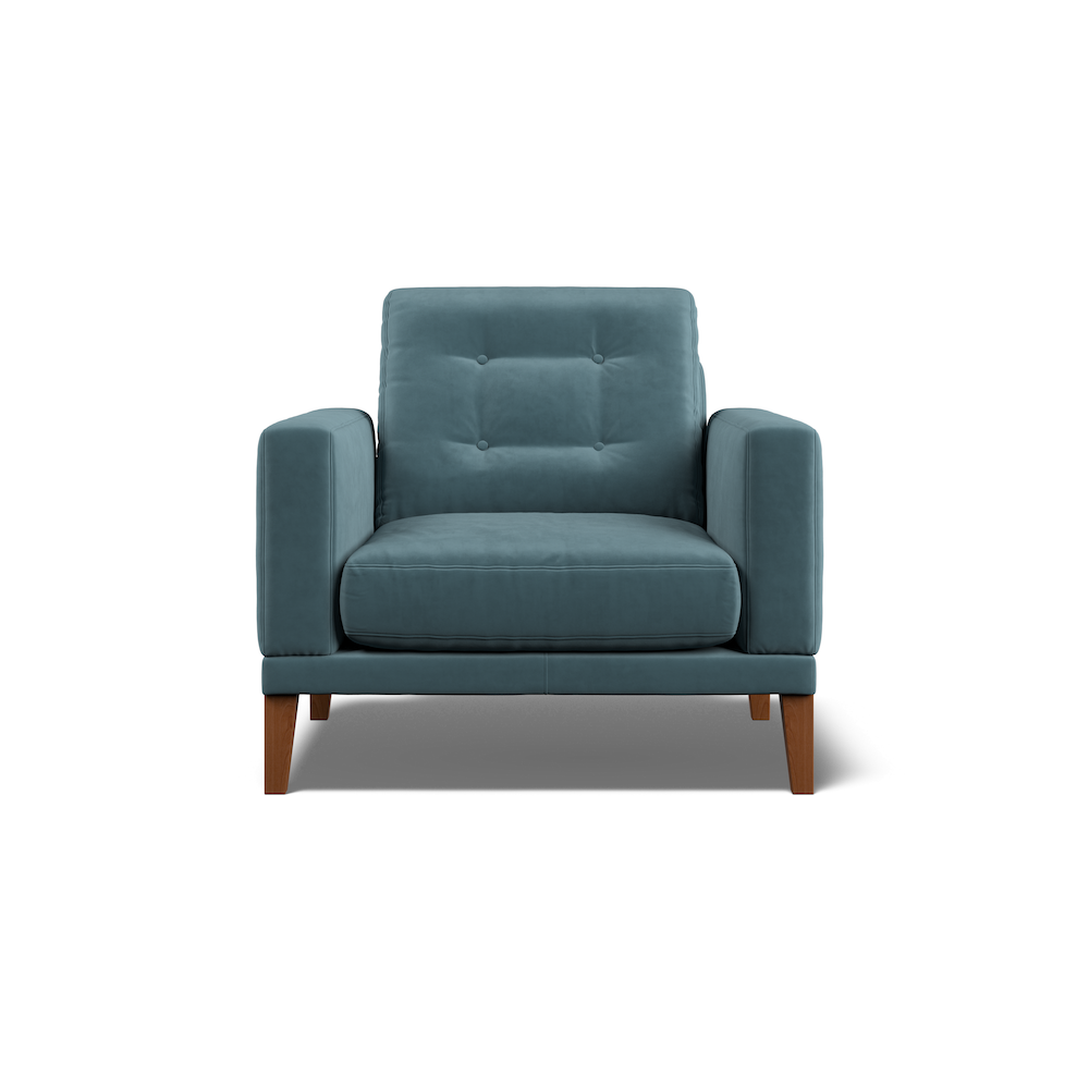 Fitzroy Armchair In Airforce Easy Care Velvet
