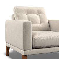Fitzroy Armchair In Bone Easy Care Velvet