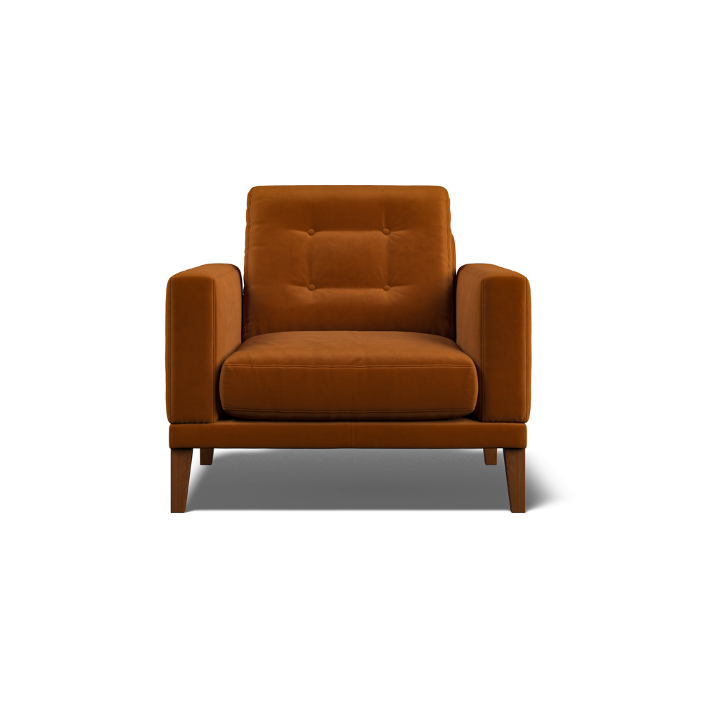 Fitzroy Armchair In Burnt Easy Care Velvet