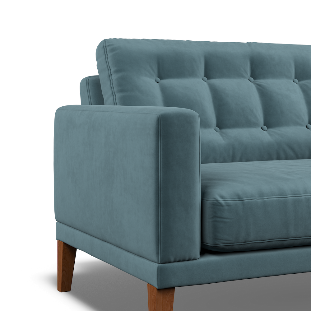 Fitzroy Loveseat In Airforce Easy Care Velvet