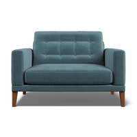 Fitzroy Loveseat In Airforce Easy Care Velvet