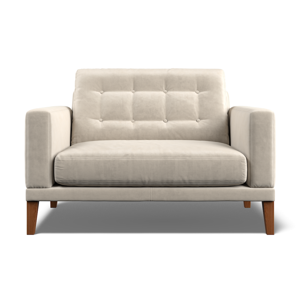 Fitzroy Loveseat In Bone Easy Care Velvet