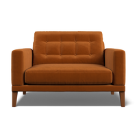Fitzroy Loveseat In Burnt Easy Care Velvet