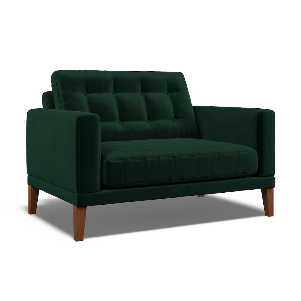 Fitzroy Loveseat In Hunter Easy Care Velvet