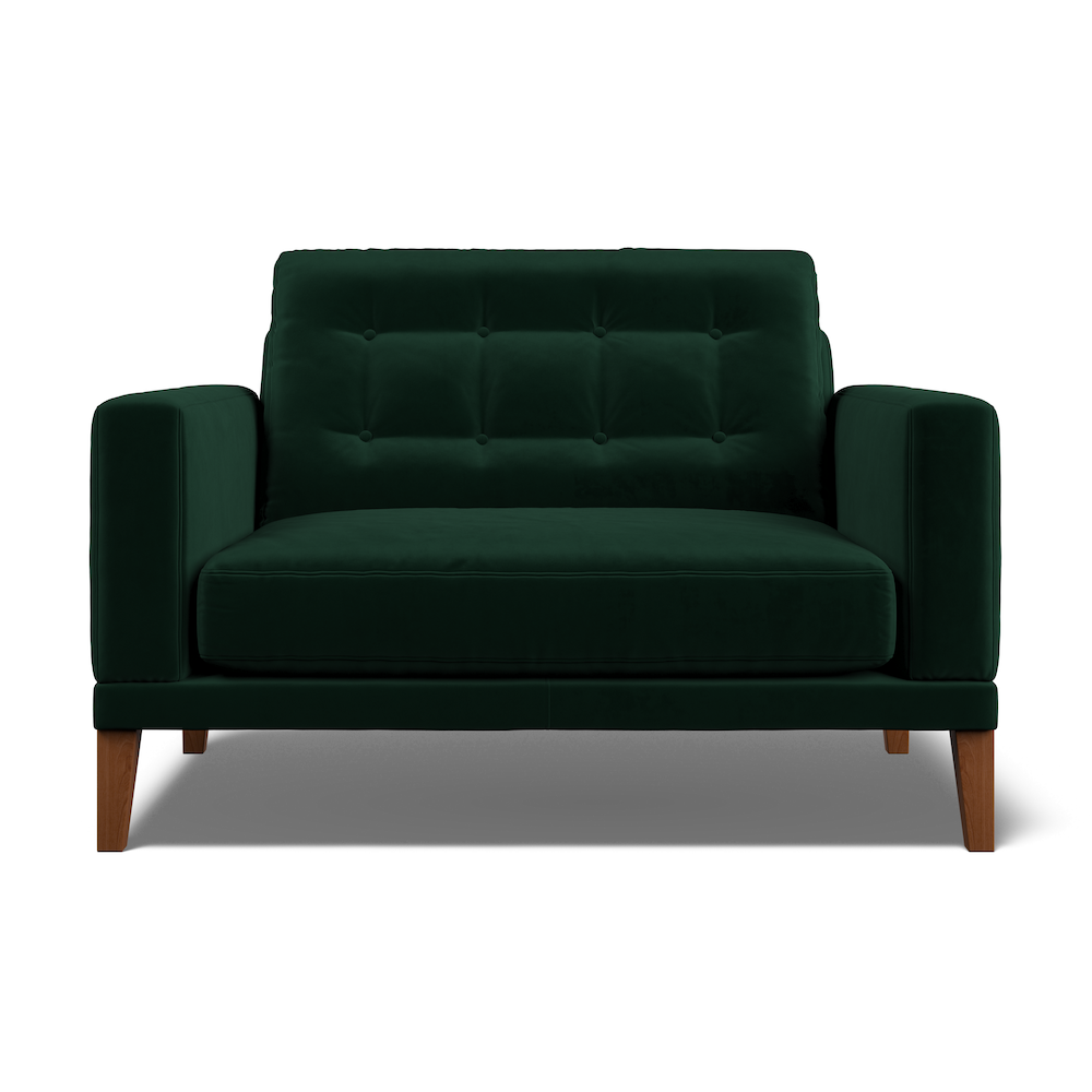 Fitzroy Loveseat In Hunter Easy Care Velvet