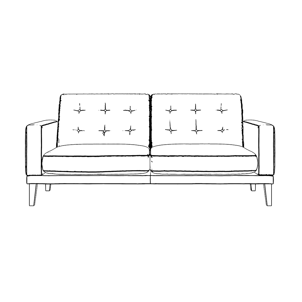 Fitzroy 3-Seat Sofa In Indigo Easy Care Velvet