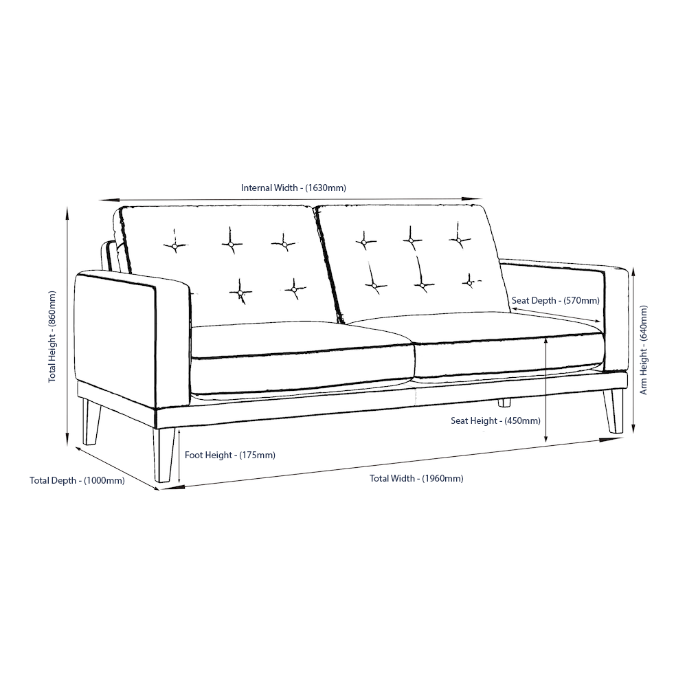 Fitzroy 3-Seat Sofa In Mallard Easy Care Velvet