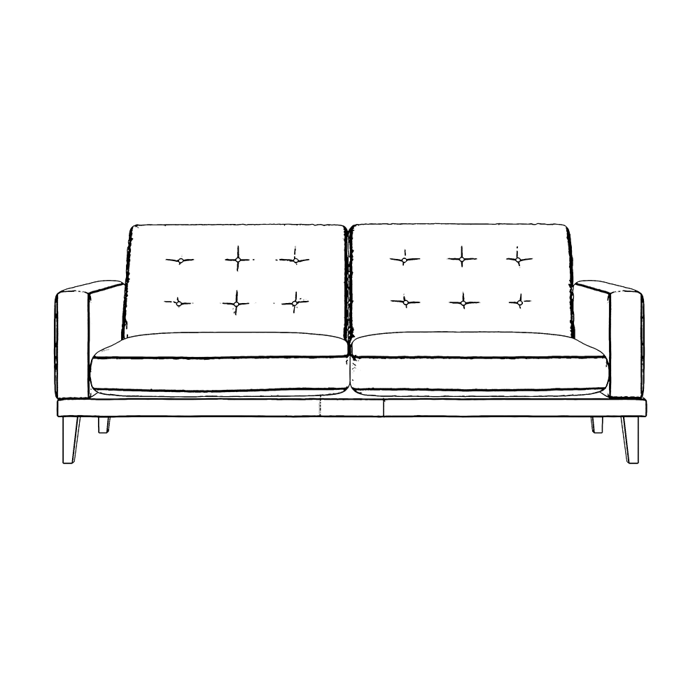 Fitzroy 4-Seat Sofa In Bone Easy Care Velvet