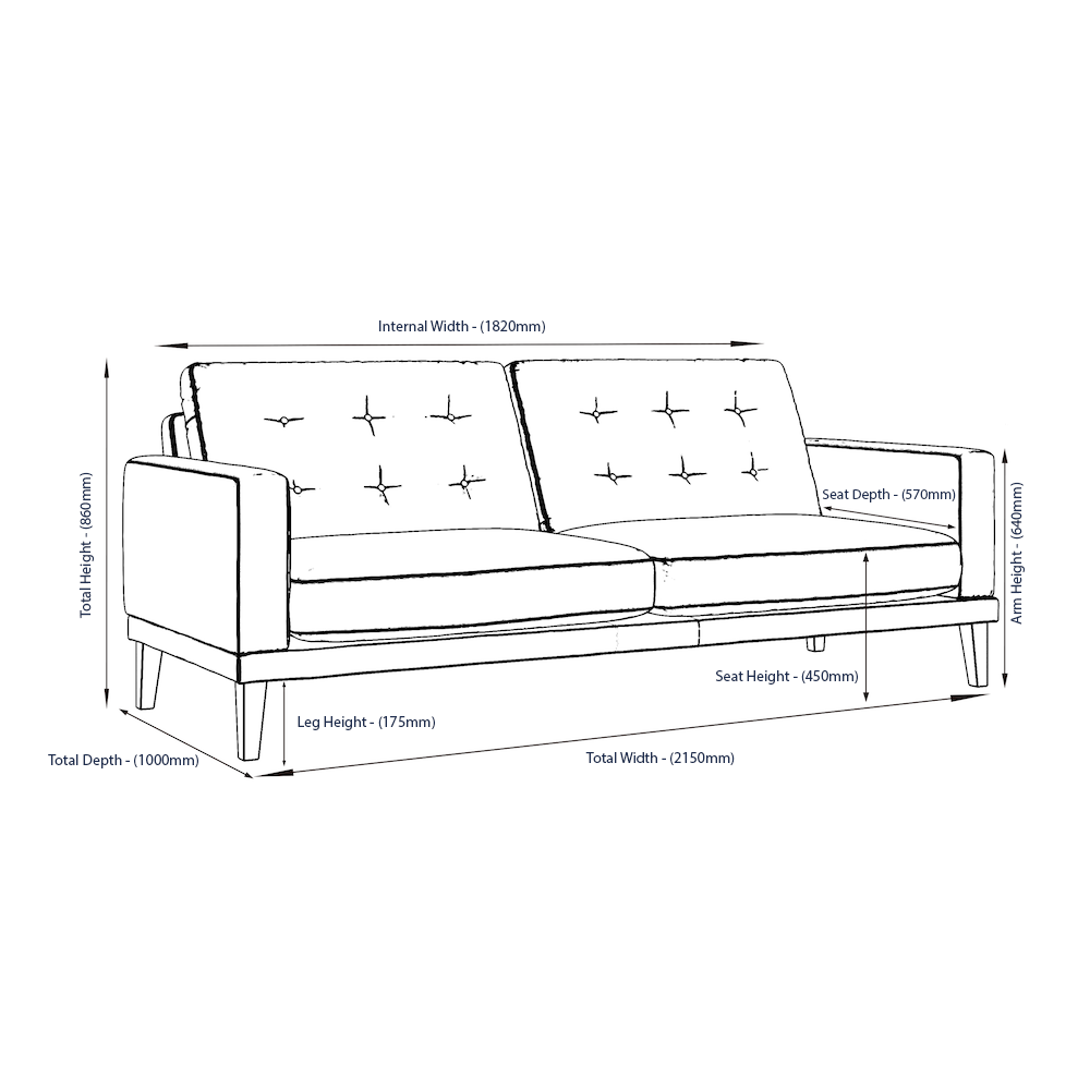 Fitzroy 4-Seat Sofa In Indigo Easy Care Velvet