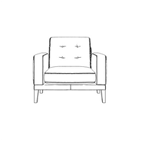 Fitzroy Armchair In Airforce Easy Care Velvet