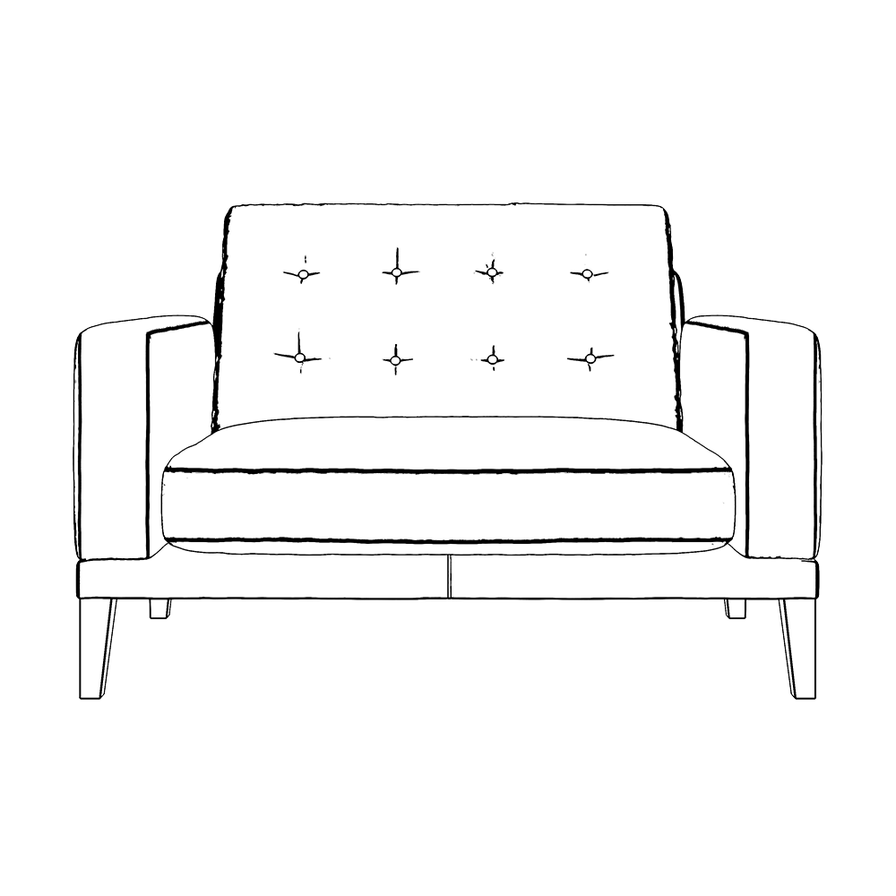 Fitzroy Loveseat In Turmeric Easy Care Velvet
