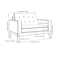 Fitzroy Loveseat In Airforce Easy Care Velvet