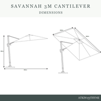 Savannah 3m Wood-Effect Parasol - Oak