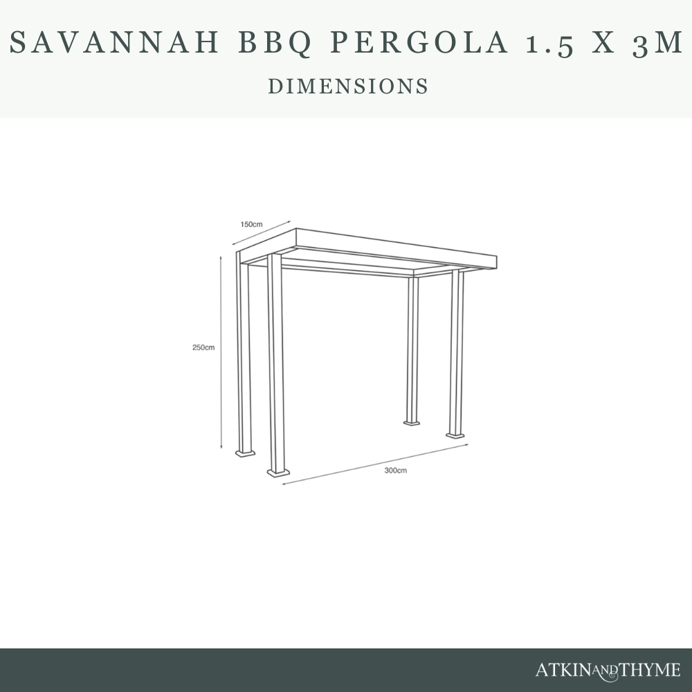 1.5M X 3M SAVANNAH BBQ GAZEBO - oak