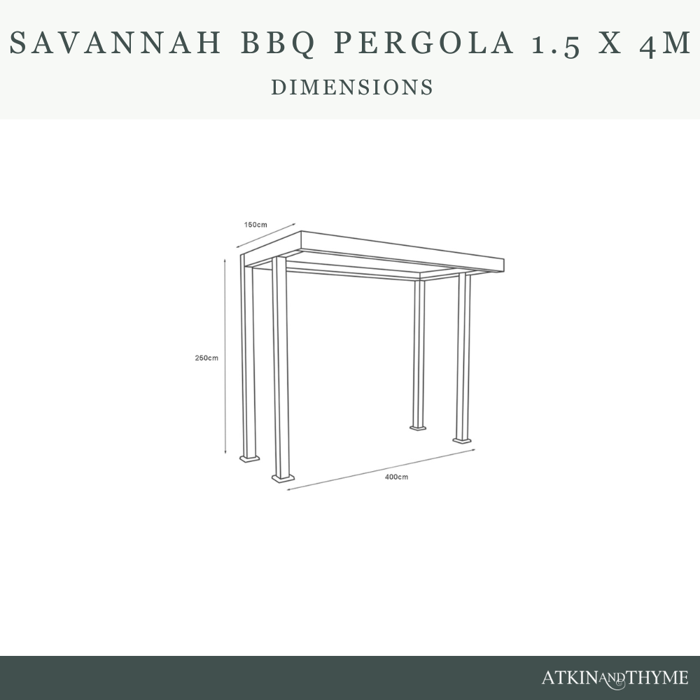 1.5M X 4M SAVANNAH OAK BBQ PERGOLA