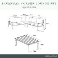 Savannah Rope Corner Lounge Set - Oak
