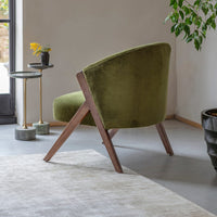 Scoop Armchair in Deep Green Velvet 
