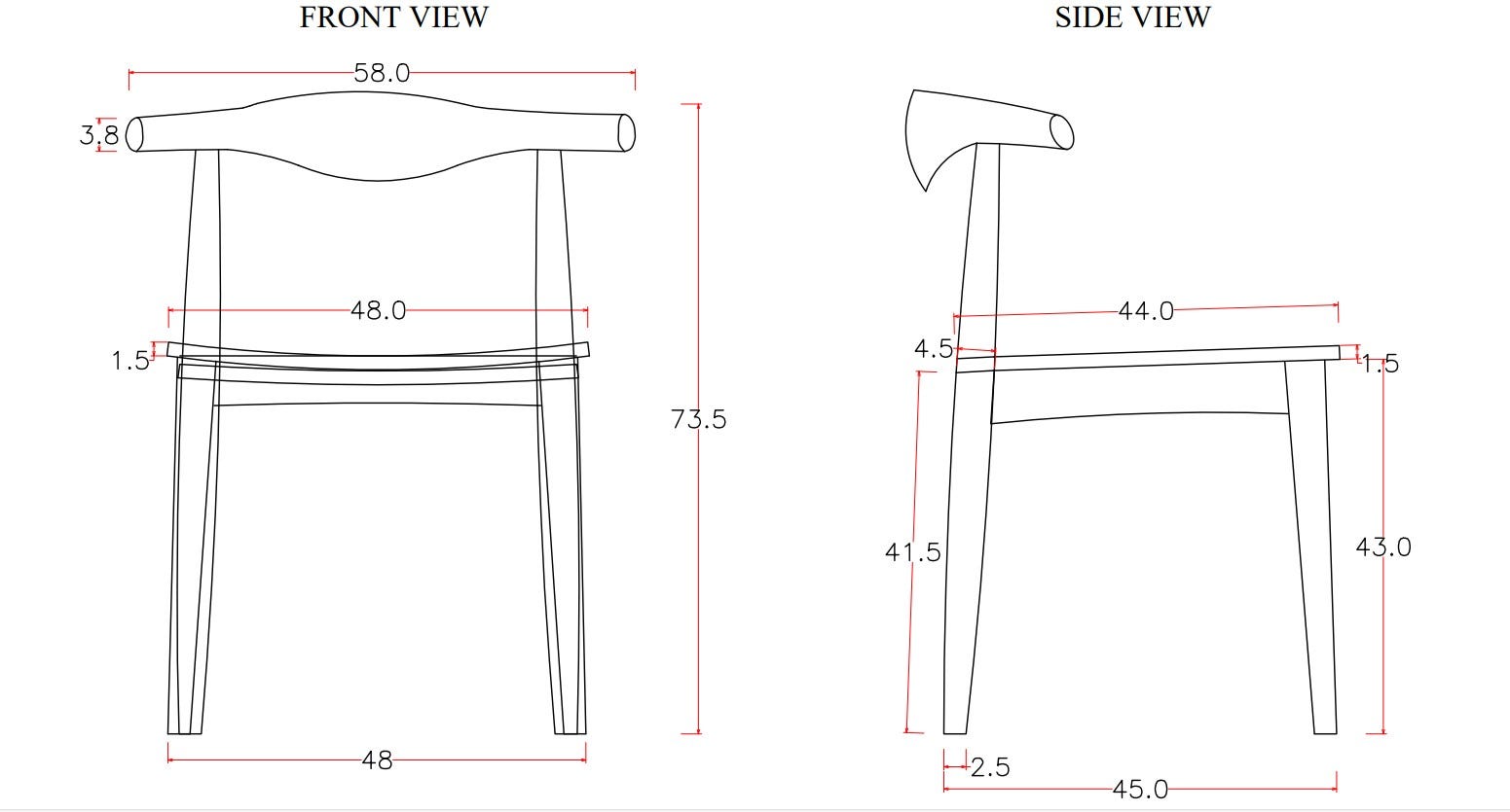 Hiro Dining Chairs (Pair) - Black